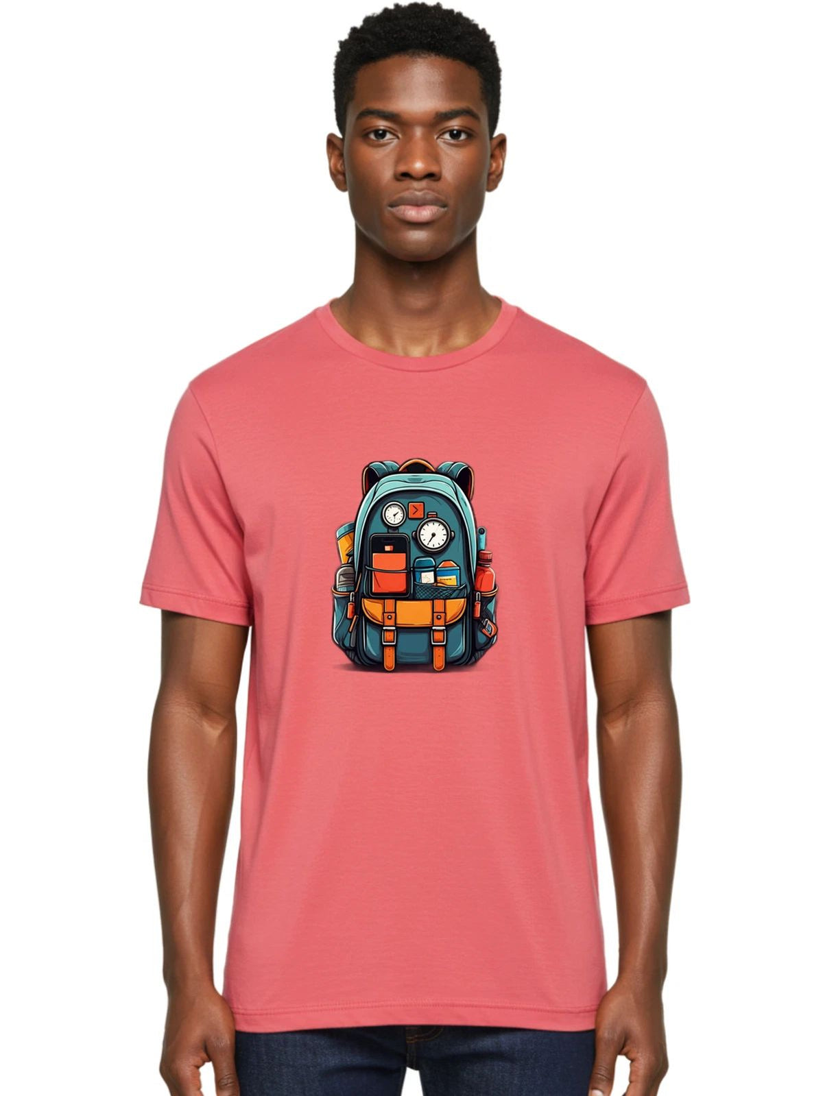 Travel-Rucksack Mens Graphic Tee, 100% Cotton, Casual Summer Wear Unisex