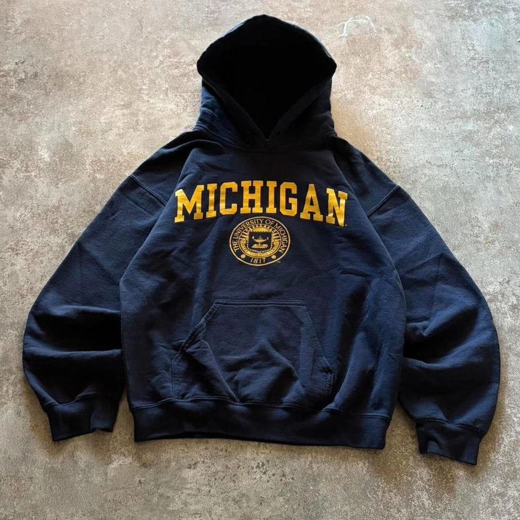 University of Michigan Spell Out Navy Wolverines Unisex