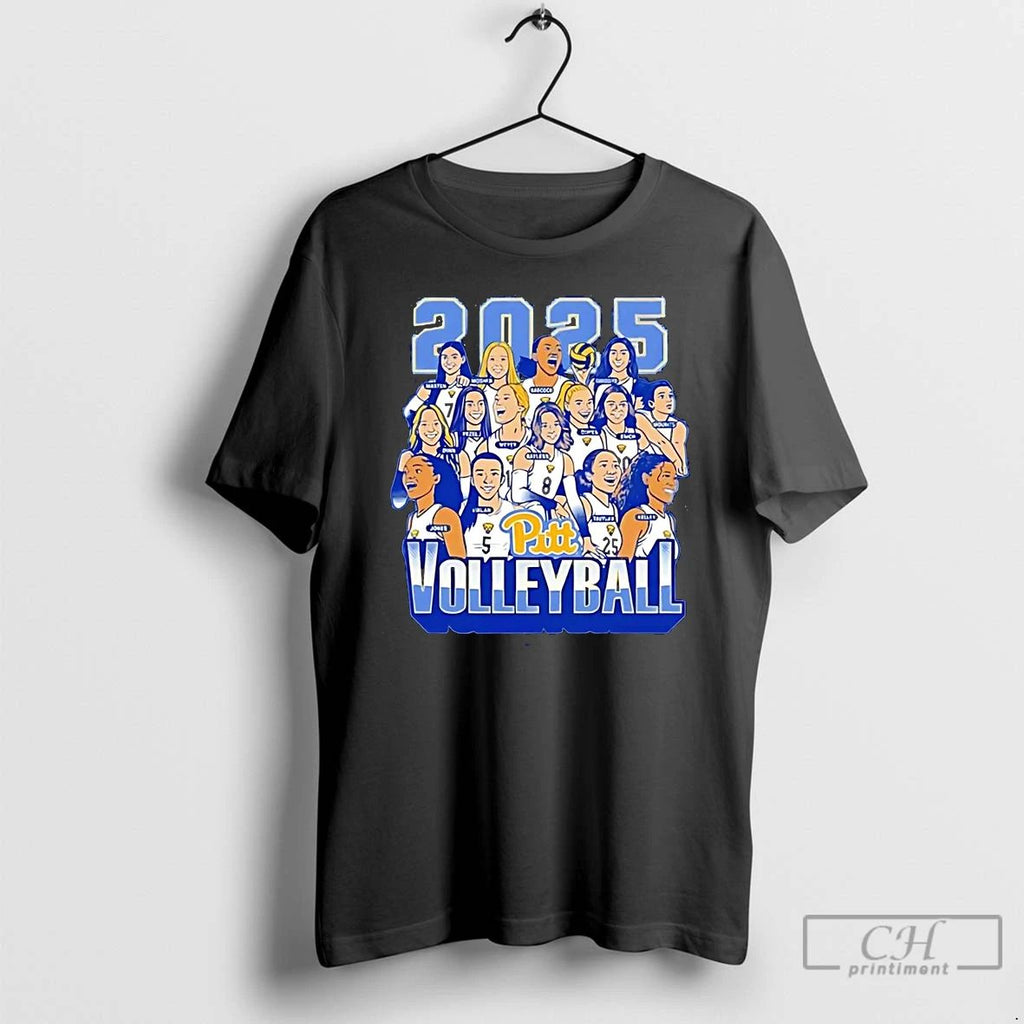 Classic Pittsburgh Panthers Volleyball Caricature 2025 T Shirts Unisex