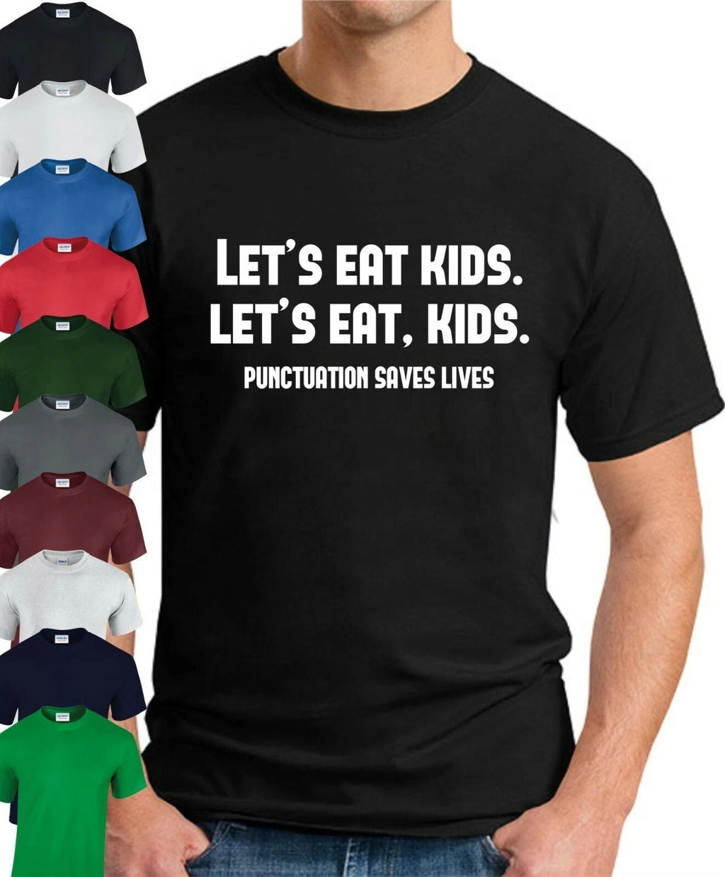 PUNCTUATION SAVES LIVES > Funny Slogan Novelty Mens Geeky Gift Geek Unisex