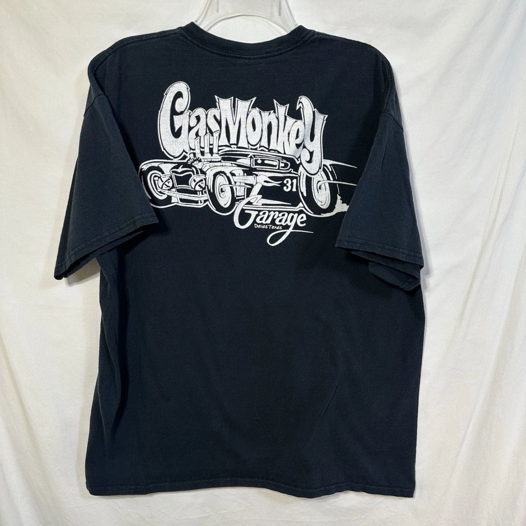 Vintage Gas Monkey Garage Double Sided Hot Rod Graphic XL Dragster Tee Unisex