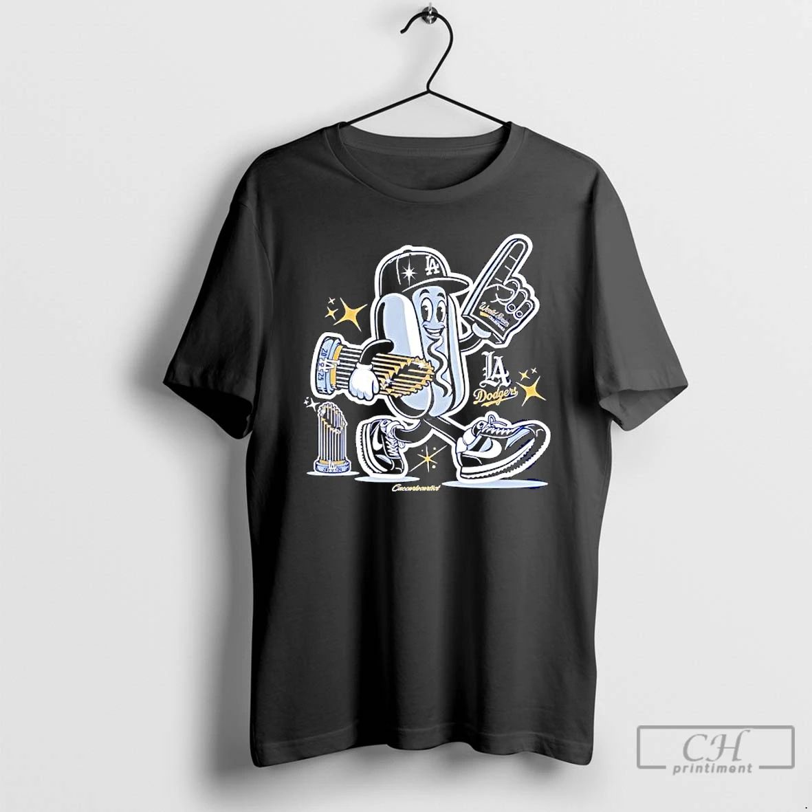 Premium Dodger Dog Hot Dog X Los Angeles Dodgers World Series Win T Shirts Unisex