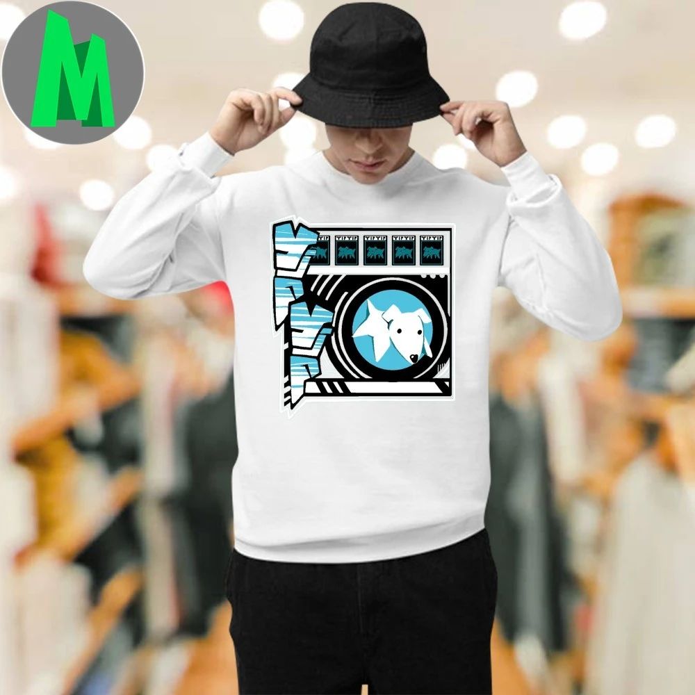 Yip Yip a white dog in a virtual washing machine Shirt Unisex