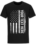 Custom Made Shirt USA Flag Patriotic Personalized Your Own Printed Text Unisex