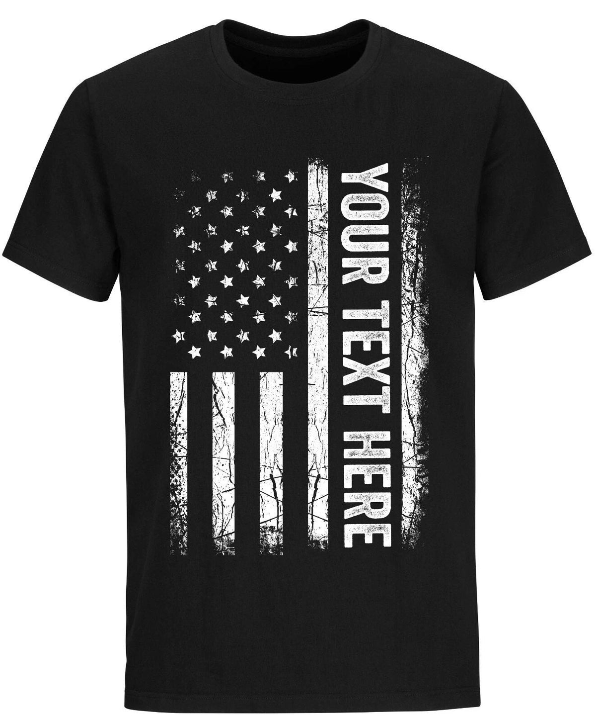 Custom Made Shirt USA Flag Patriotic Personalized Your Own Printed Text Unisex
