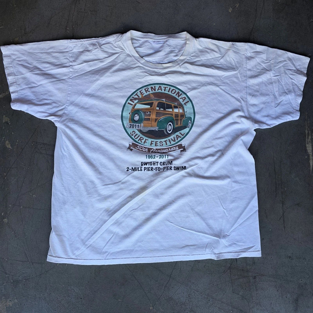 Dwight Crum International Y2k Vtg Surf festival Tee Shirt Preowned L Unisex