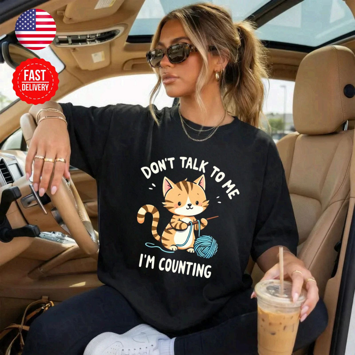 Cat Countintg Cute Kitty Lover Gift Graphic Tee S-4XL Unisex