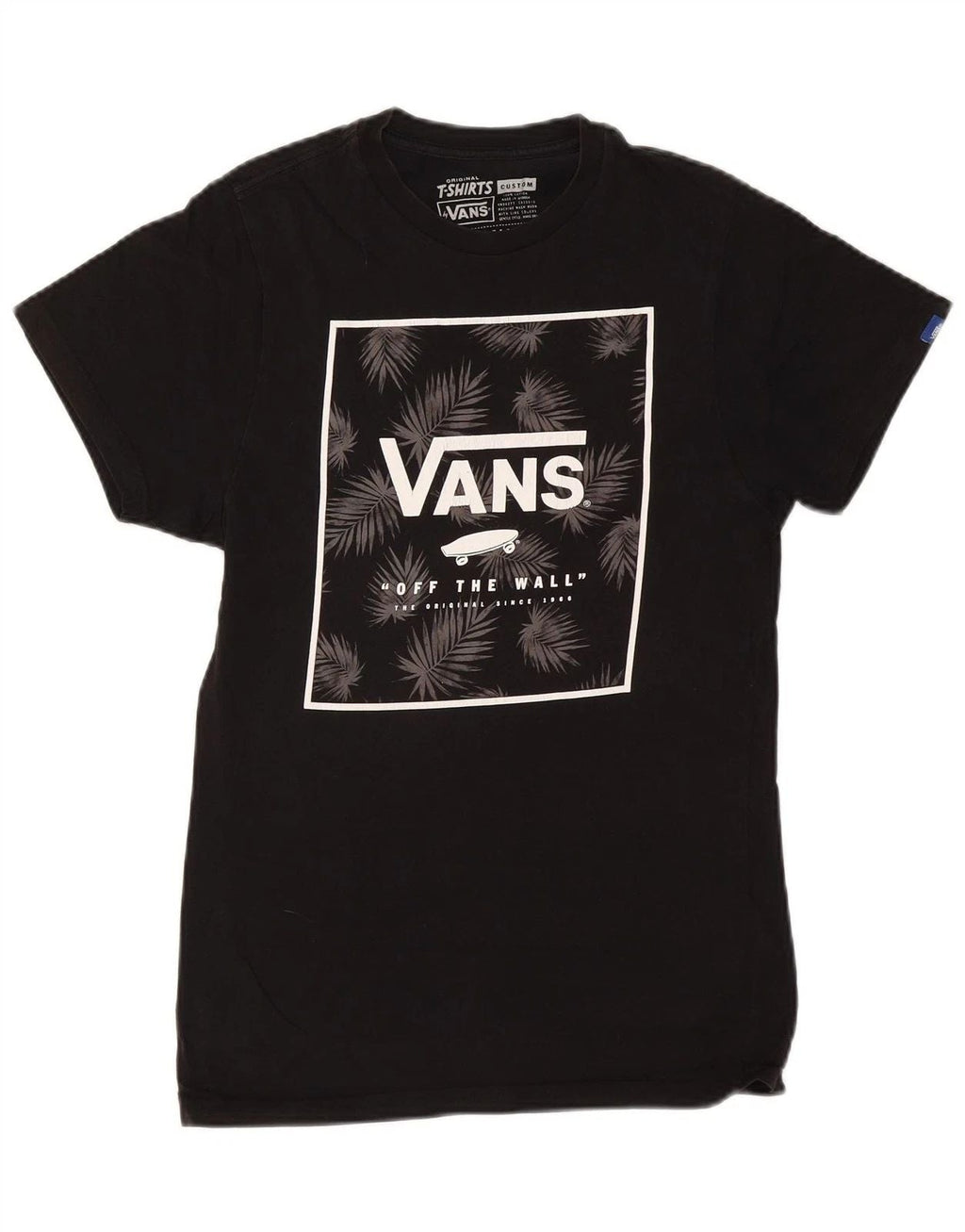 VANS Mens Custom Fit Graphic Top Small Black Cotton DH47 Unisex