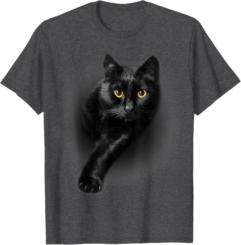 Black Cat Yellow Eyes Cats Tee Shirt Gifts Unisex