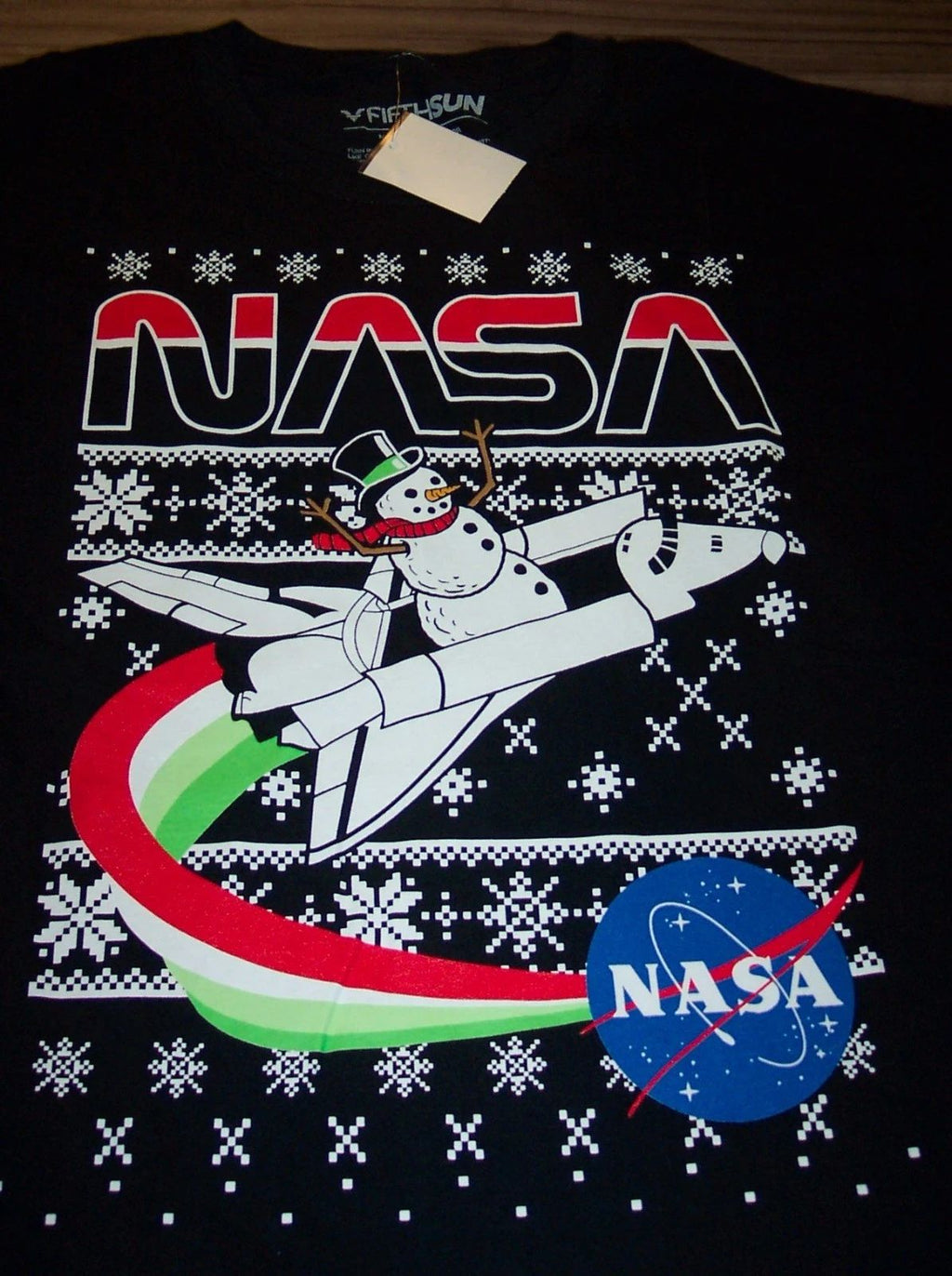FUNNY NASA SNOWMAN SPACESHUTTLE CHRISTMAS MENS XL NEW w/ TAG Holiday Unisex