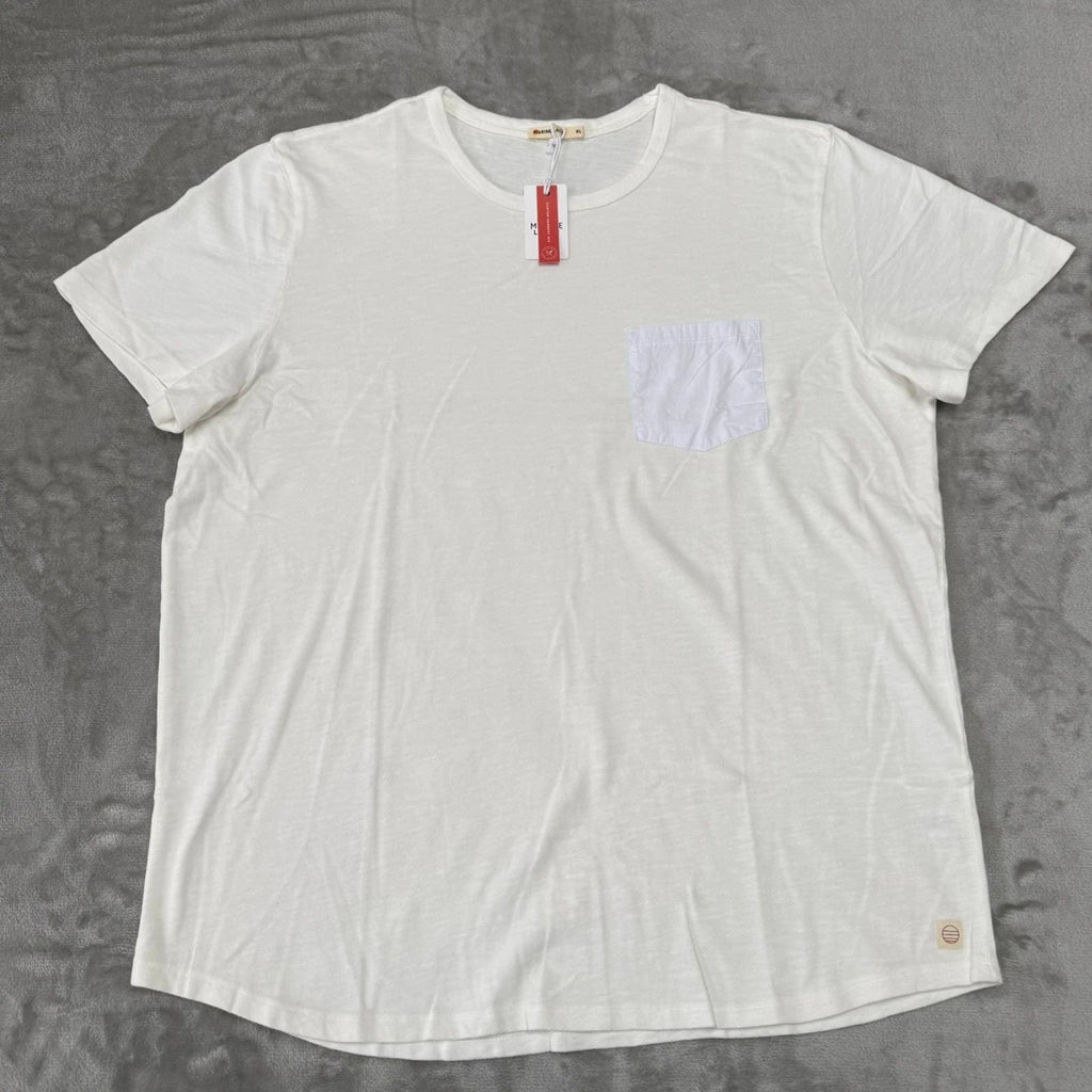 Marine Layer Heavy Slub Pocket Tee Mens XL Antique Cream Soft New NWT Unisex