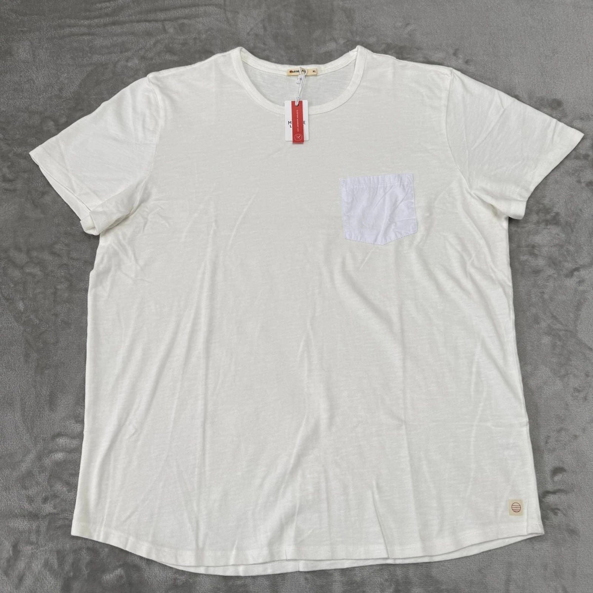 Marine Layer Heavy Slub Pocket Tee Mens XL Antique Cream Soft New NWT Unisex