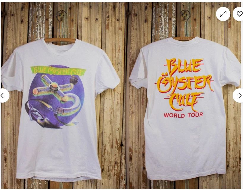 Vintage Blue Oyster Cult Club Ninja World Tour Concert T Shirt 1986 White. Unisex