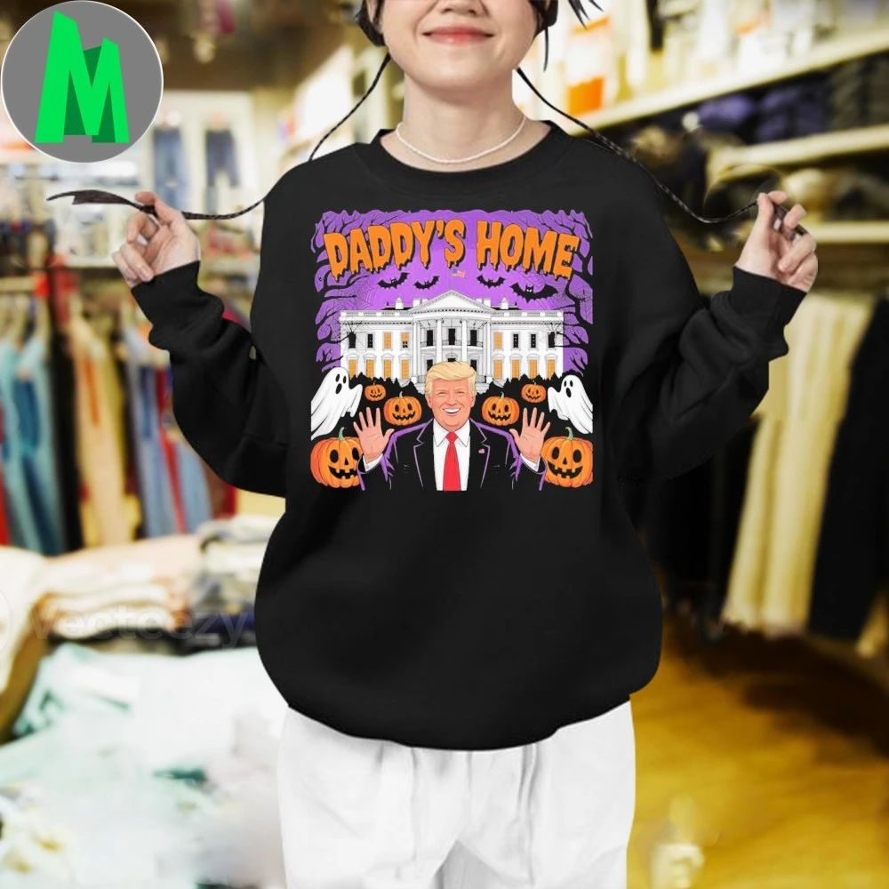 Funny Patriotic Halloween 2025 Daddys Home White House Usa Shirt Unisex