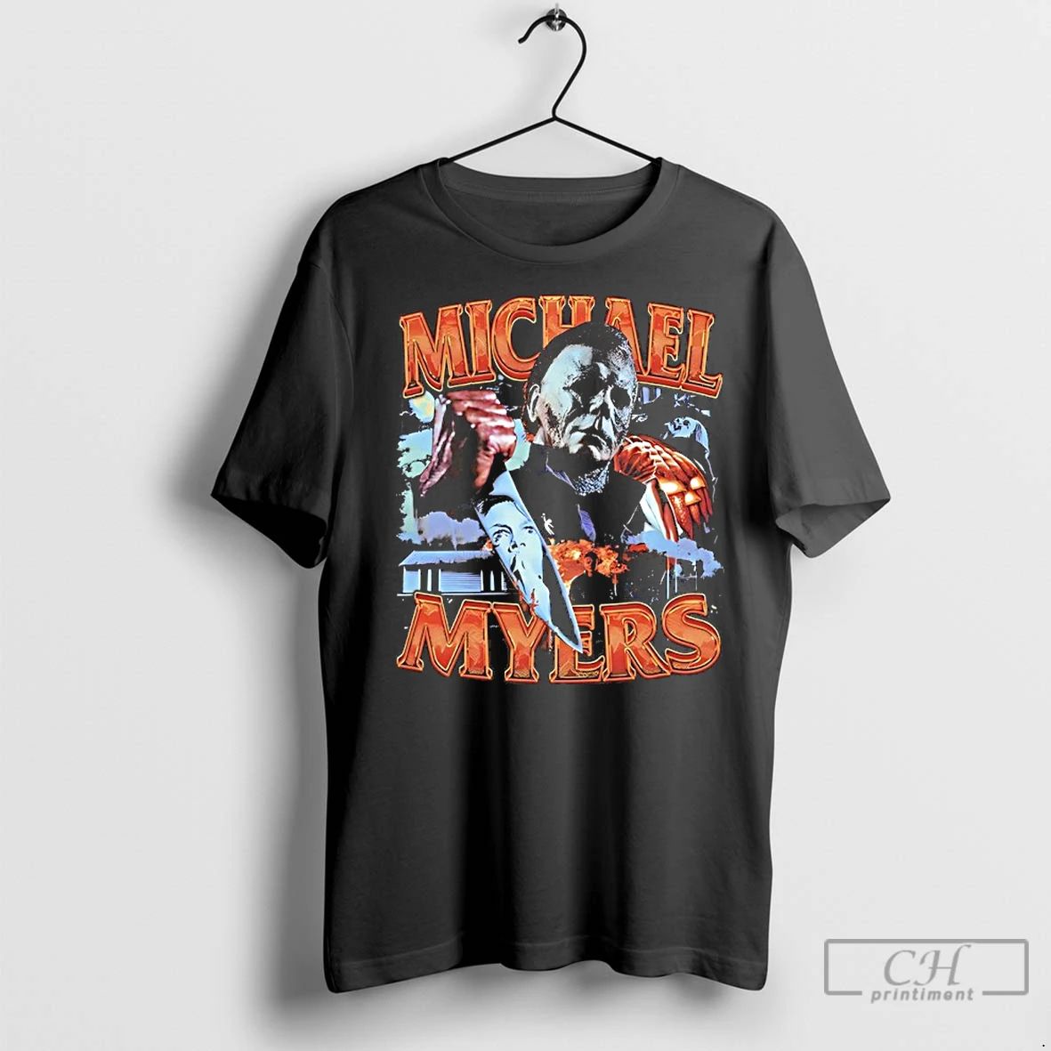 Premium Michael Myers Halloween Graphic Collage Vintage Unisex