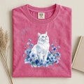 Watercolor White Cat Comfort Tee Enchanted Animal Lover Soft Shirt Gift Unisex