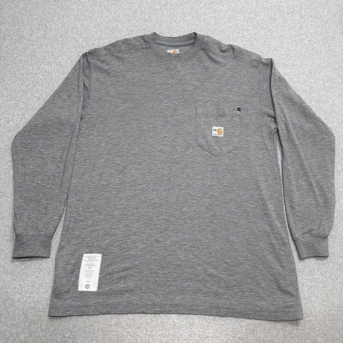 New Carhartt FR CAT2 Long Sleeve Gray Tee Shirt #297-31 (GREAT PRICE) Cintas Unisex