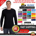 Gildan G540 Mens Heavy Cotton Preshrunk Tshirt Crew Neck Long Sleeve Unisex