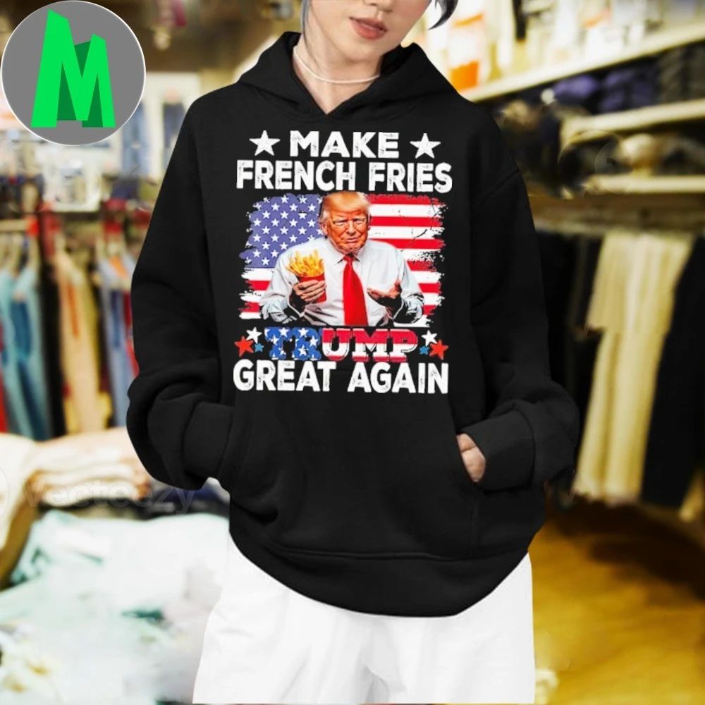 Make French Fries Trump Great Again America Flag Shirt Unisex