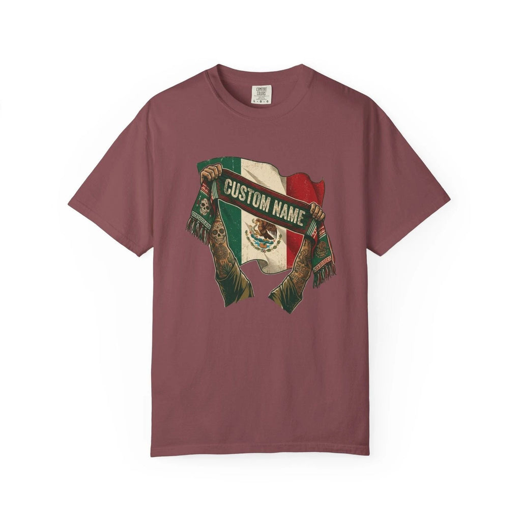Mexico Scarf Custom Soccer Shirt | Personalized Name Football Matchday Tee Unisex