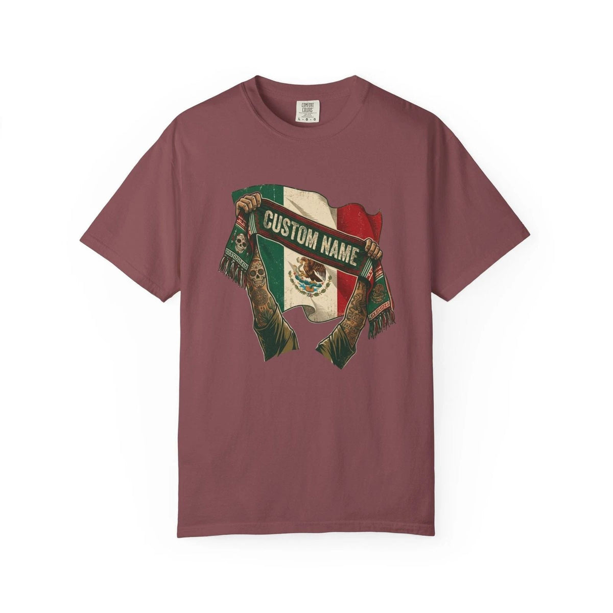 Mexico Scarf Custom Soccer Shirt | Personalized Name Football Matchday Tee Unisex
