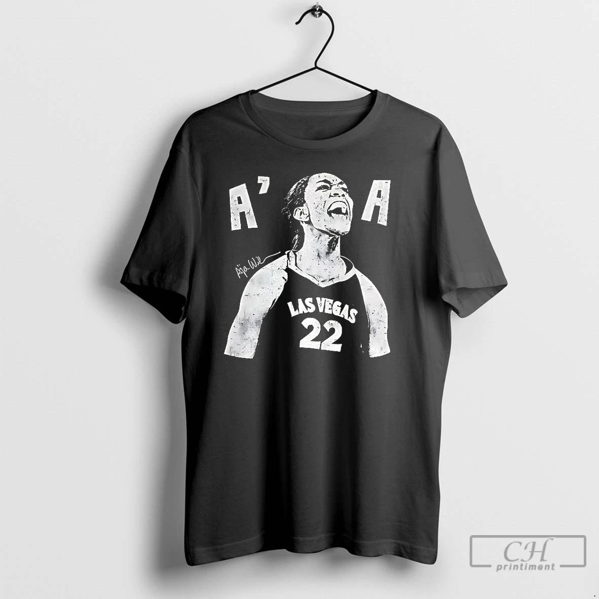 Classic Aja Wilson Las Vegas Womens Basketball Number 22 Signature Vintage 90s T Shirts Unisex
