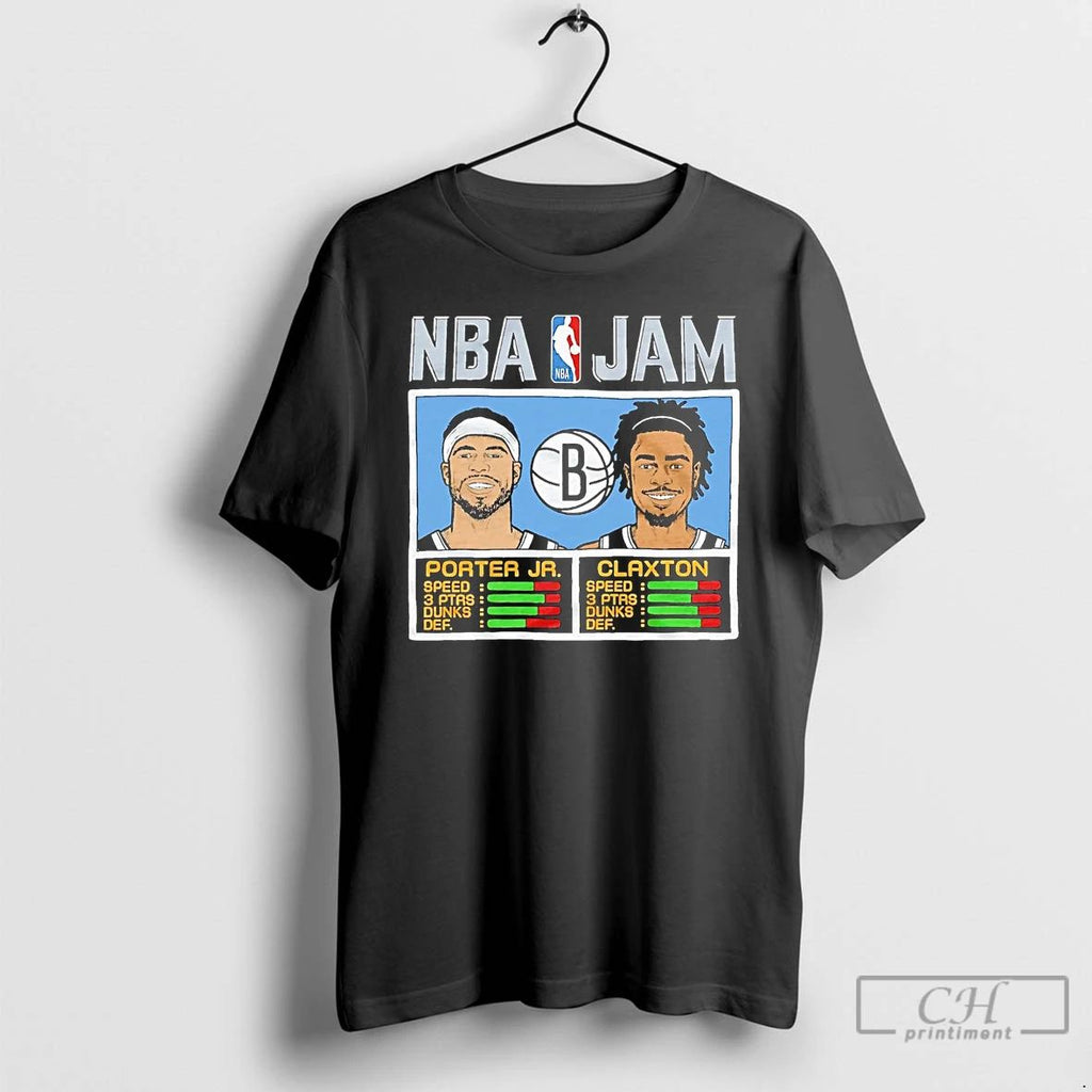 Classic Michael Porter Jr And Nic Claxton Nba Jam Brooklyn Nets T Shirts Unisex