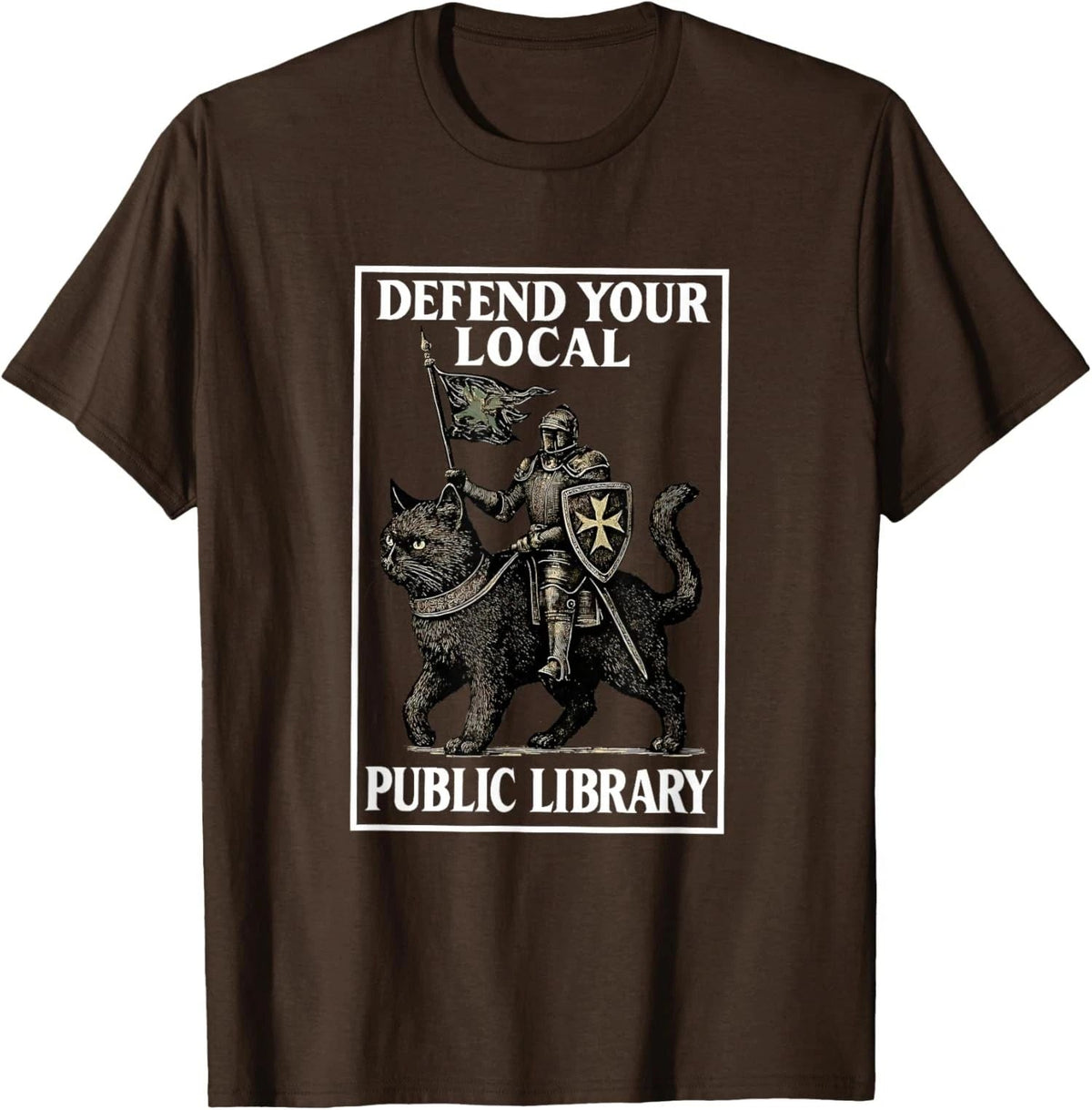 Defend Your Local Public Library Funny Knight Cat Unisex Unisex