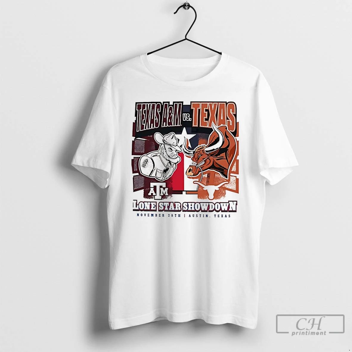 Premium Texas Longhorns Vs Texas Am 2025 Lone Star Showdown Mascot T Shirts Unisex