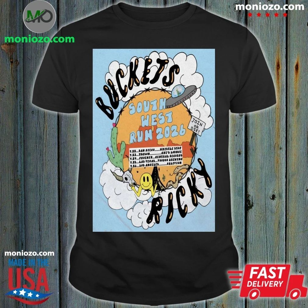 Original Buckets South West Run Tour 2026 Poster Shirt Unisex