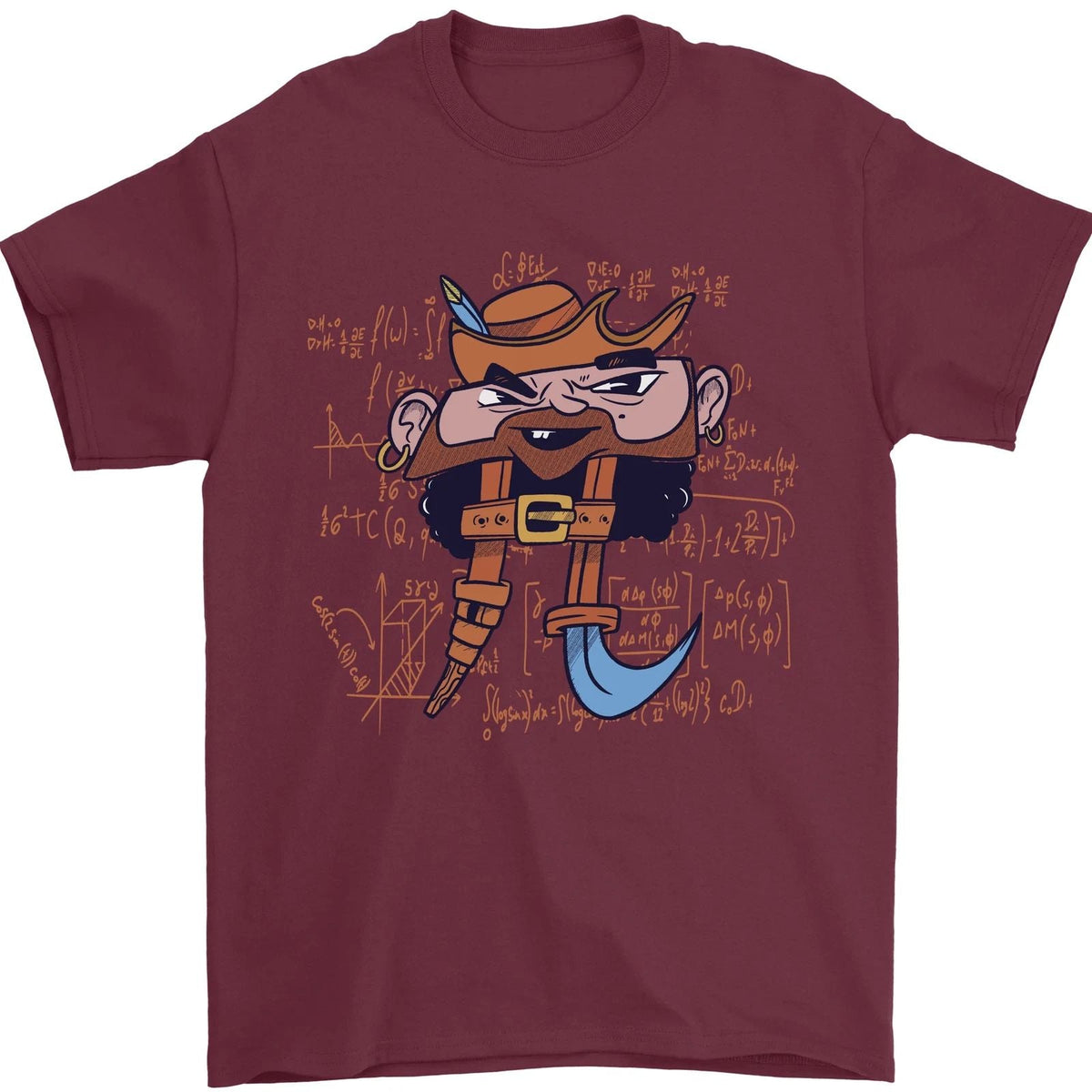 Pi Pirate Funny Maths Equation Geek Nerd Mens 100% Cotton Unisex
