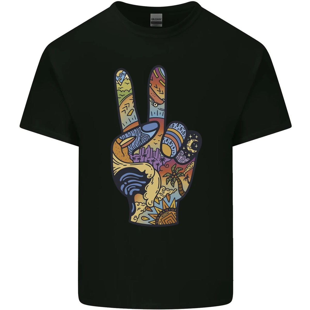 Vacation Peace Gesture Holiday Travel Mens Cotton Tee Top Unisex