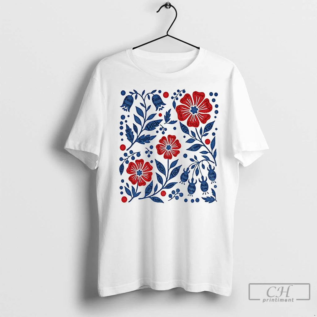 Premium Floral Fdt Protest Subtle Fuck Trump Anti Trump Unisex