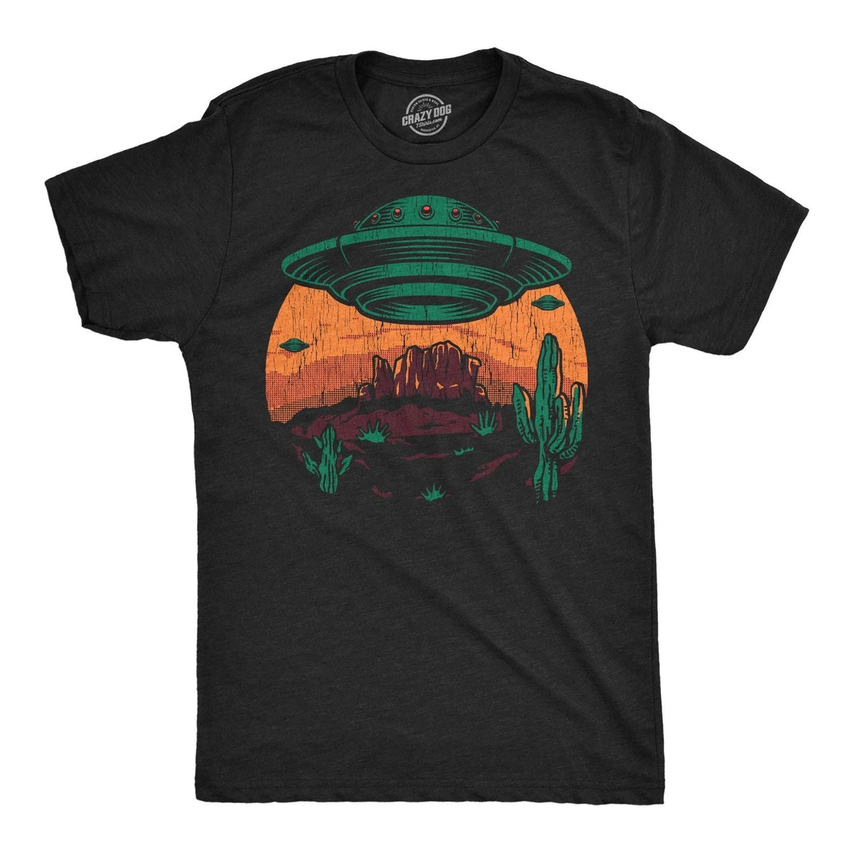 Mens Funny T Shirts Desert UFOs Sarcastic Alien Graphic Novelty Tee For Men Unisex