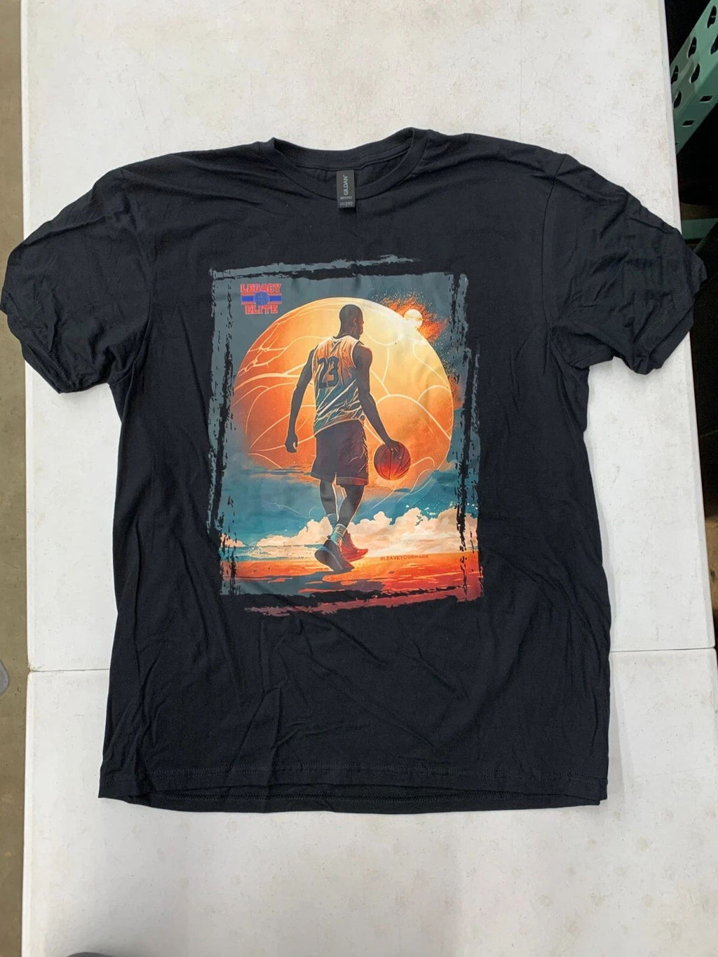 Basketball Legacy Short Sleeve Graphic Tee Men's Large Shirt Black Logo Retro Unisex