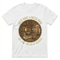 Vintage Cat Coffee Book Lover Retro Cozy Reading Nook Graphic Tee White Unisex