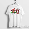 Classic 2025 Reindeer Snowman Christmas Holiday White T Shirts Unisex