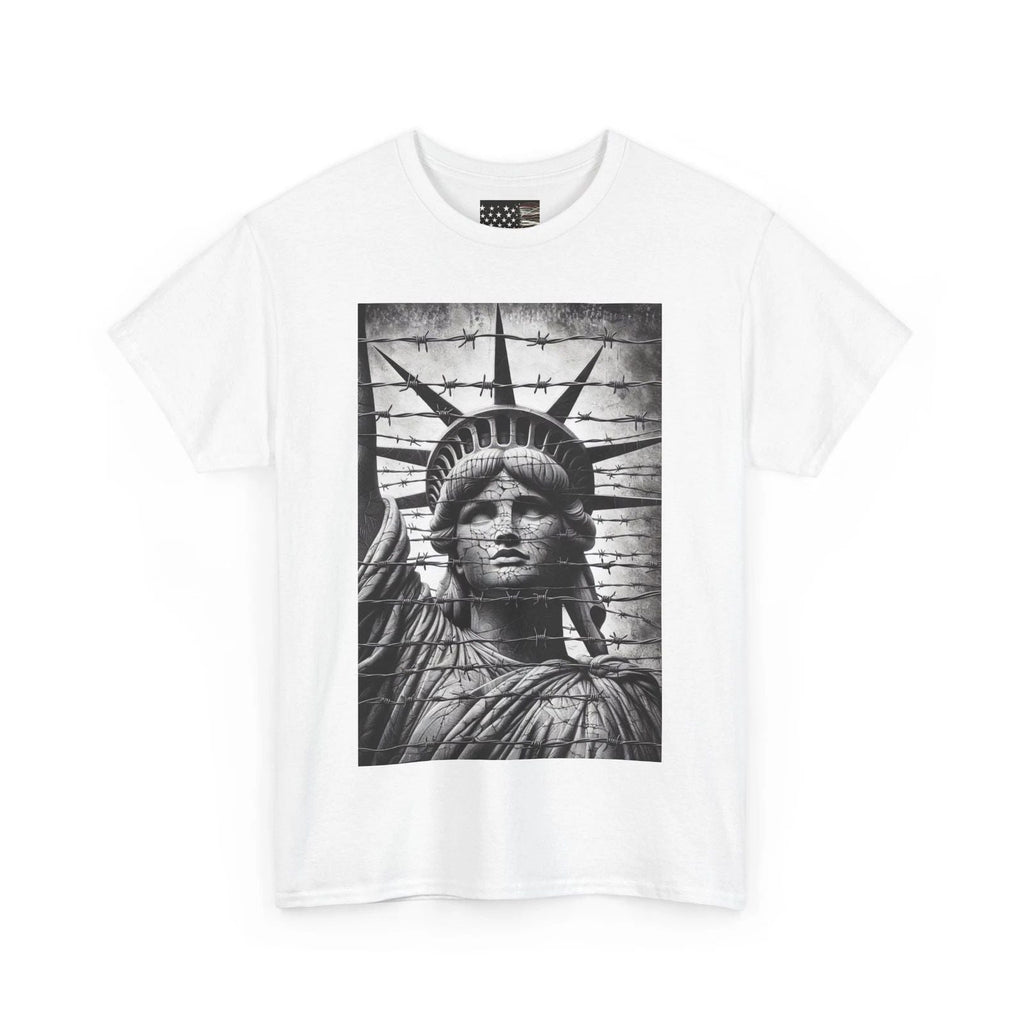 Unisex Heavy Cotton Tee crying statue of Liberty in America original art Unisex