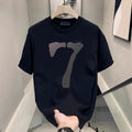 NEW Men's trendy pure cotton short sleeved printed round neck half sleeved top Unisex