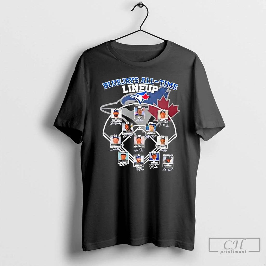 Classic Toronto Blue Jays Players All Time Line Up Signatures T Shirts Unisex