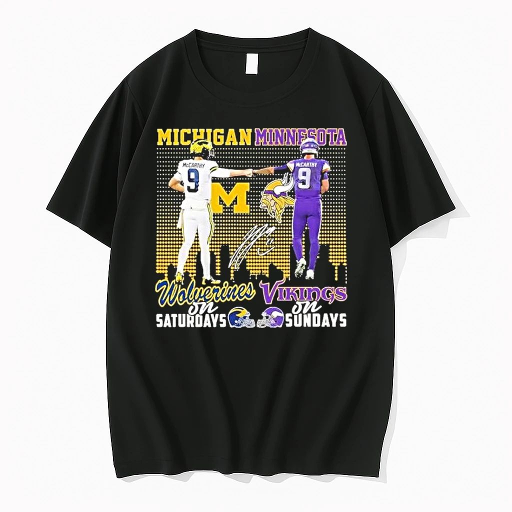 Jj Mccarty Wolverines And Vikings Football Tshirts Sweater Unisex