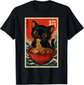Kawaii Anime Cat Ramen Japanese Graphic Tees Men Women Teens Unisex