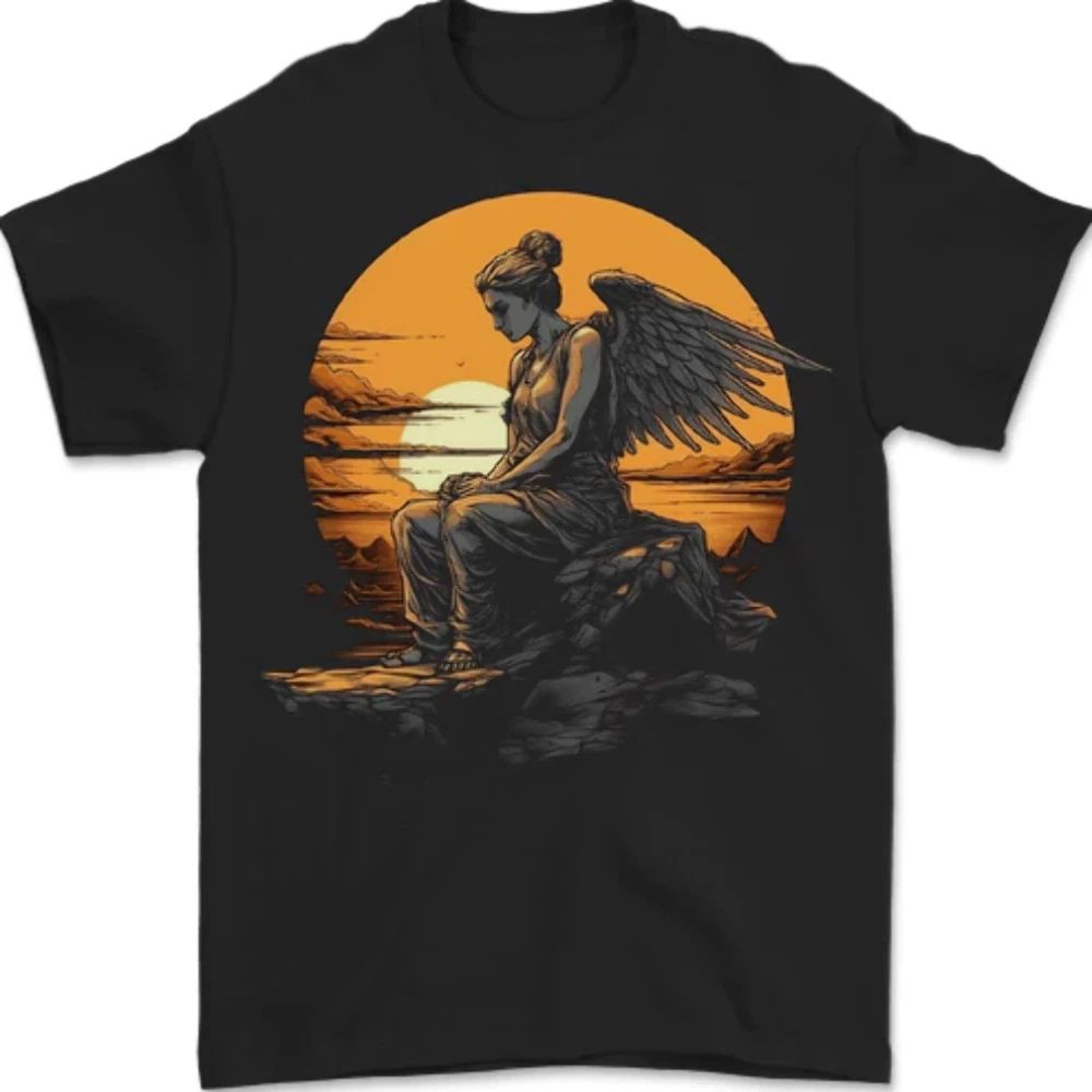 A Fallen Angel Sunset Fantasy Mens 100% Cotton Unisex