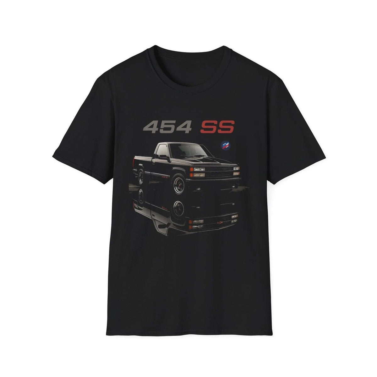 Chevy 454 SS Pickup | 1990 Muscle Truck C1500 Sport Tee Black Graphic Unisex