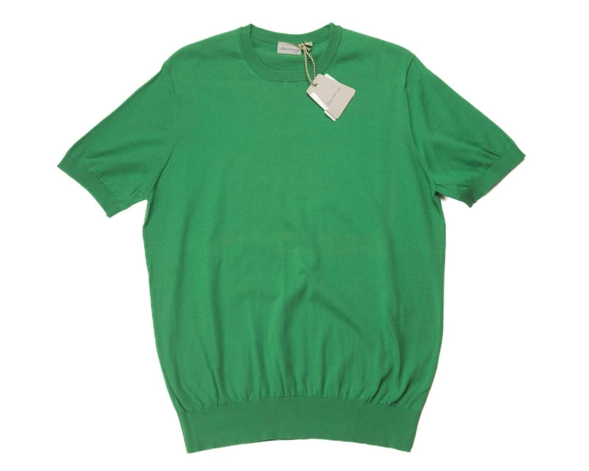 Sartorio Napoli $775 NWT Green Slim Knit 100% Cotton Jersey (52 IT) L Unisex