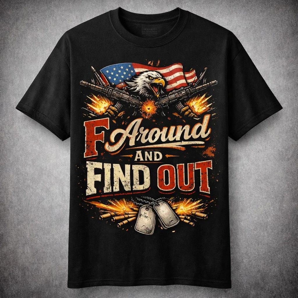 FAFO Funny Patriotic T Shirt Men F Around Find Out Eagle American Flag Tee Unisex