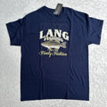 NWT Inkpixi Gilden Lang Fishing Custom Graphic Tee, Men's Sz L Navy Unisex
