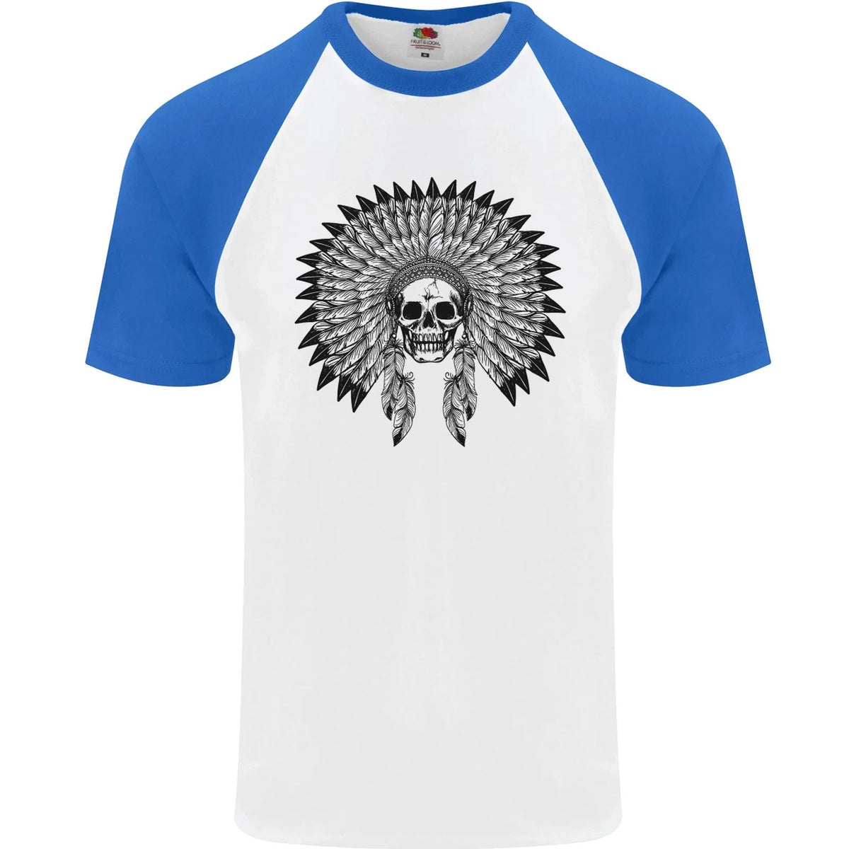 Indian Skull Headdress Biker Motorcycle Mens S/S Baseball Unisex