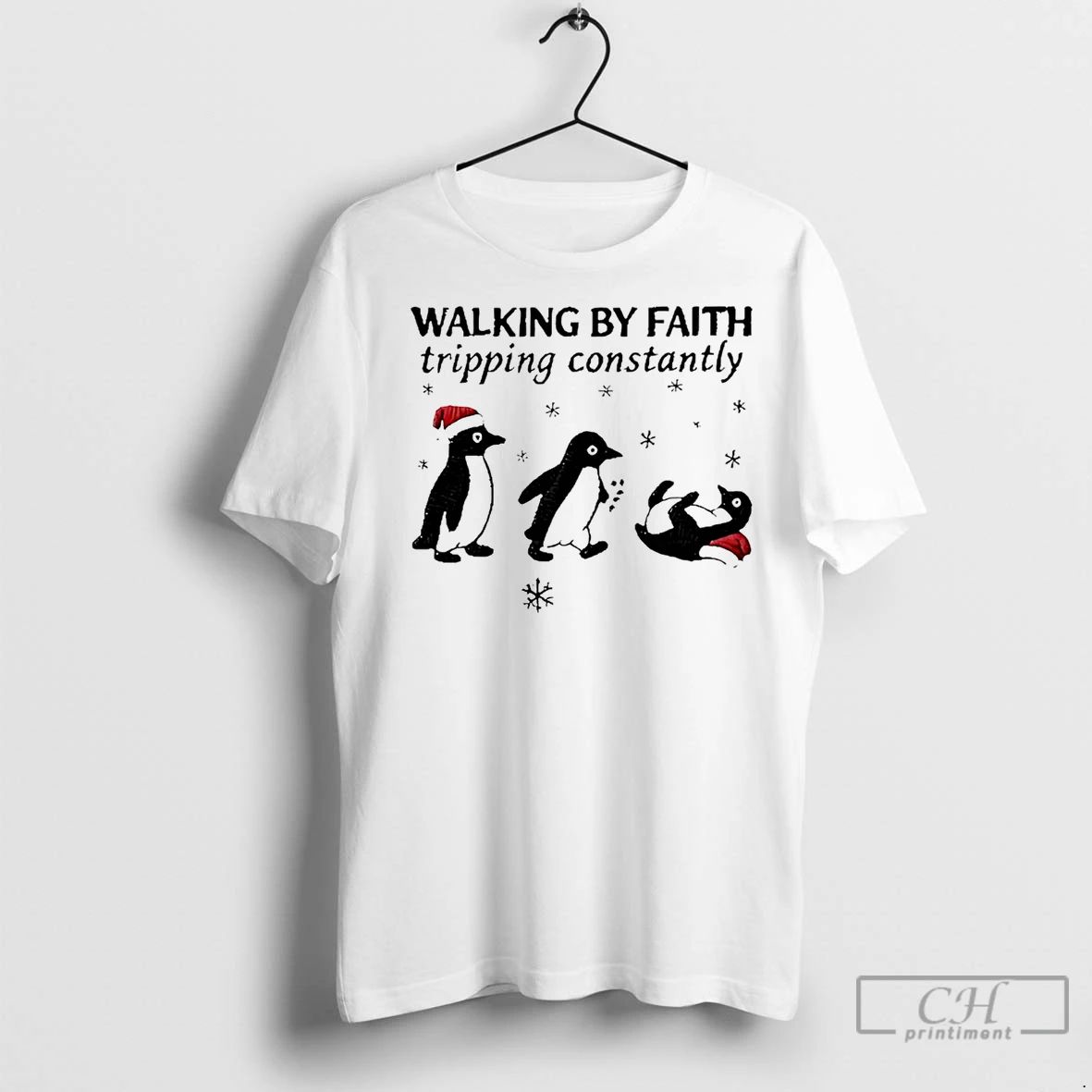 Premium Penguin Walking By Faith Tripping Constantly Christmas Unisex