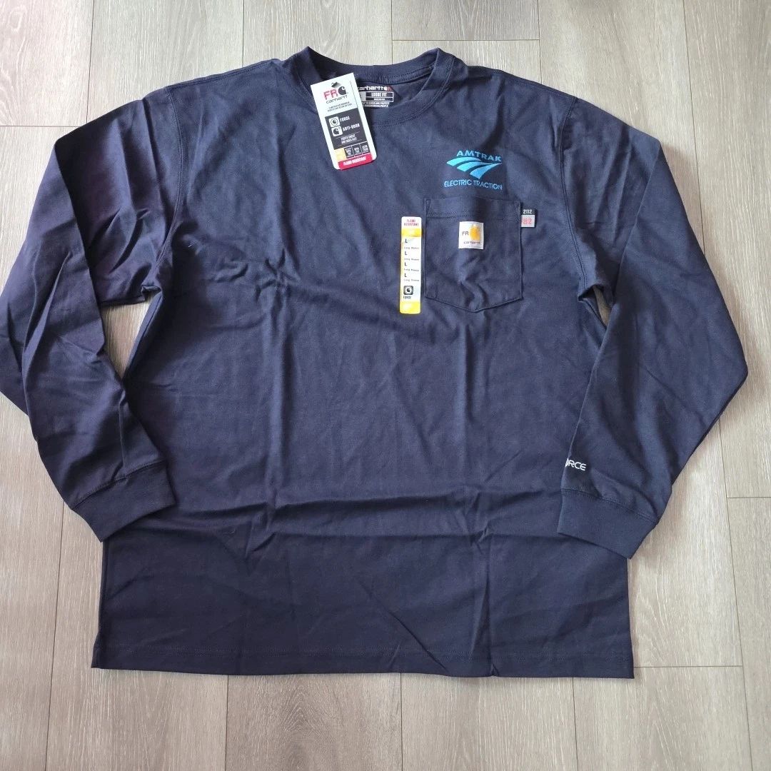 Carhartt FR Force Dearborn Loose LS Navy BLUE Size L Unisex